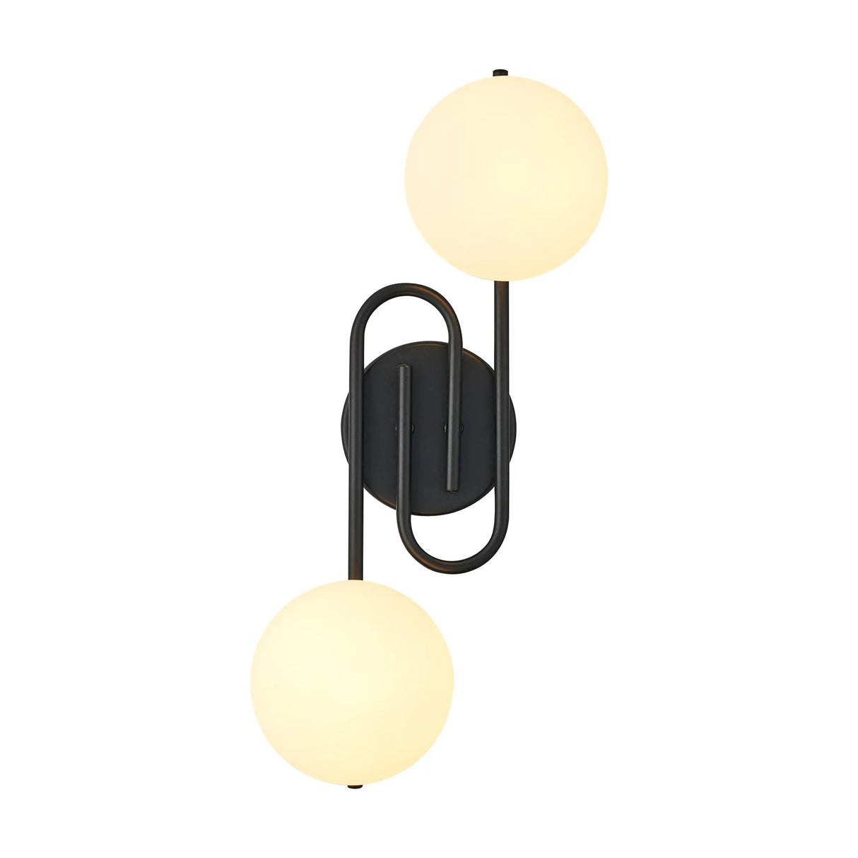 Cherry Wall/Flush Light, 2 x G9, IP44, Satin Black/Opal Glass