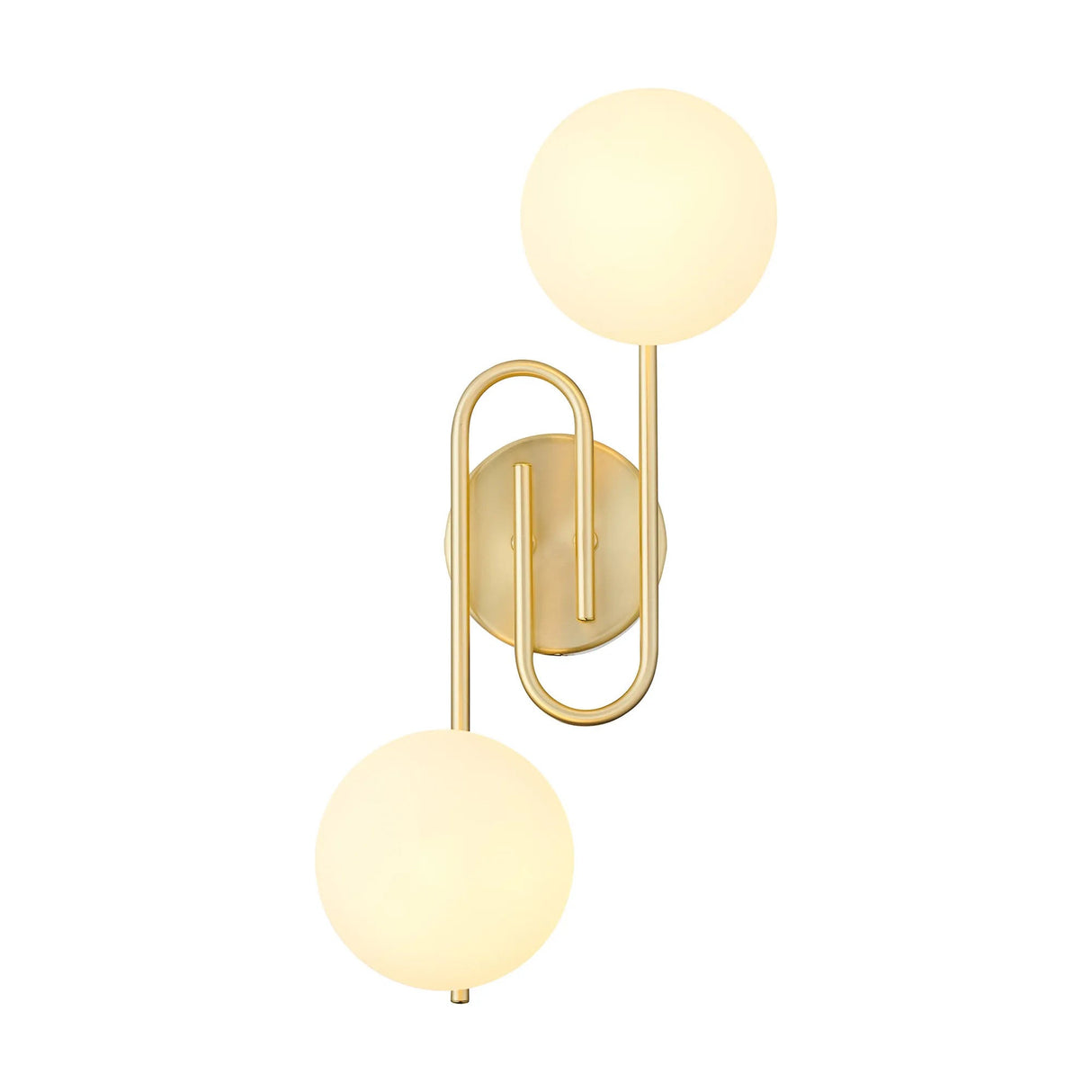 Cherry Wall/Flush Light, 2 x G9, IP44, Satin Brass/Opal Glass