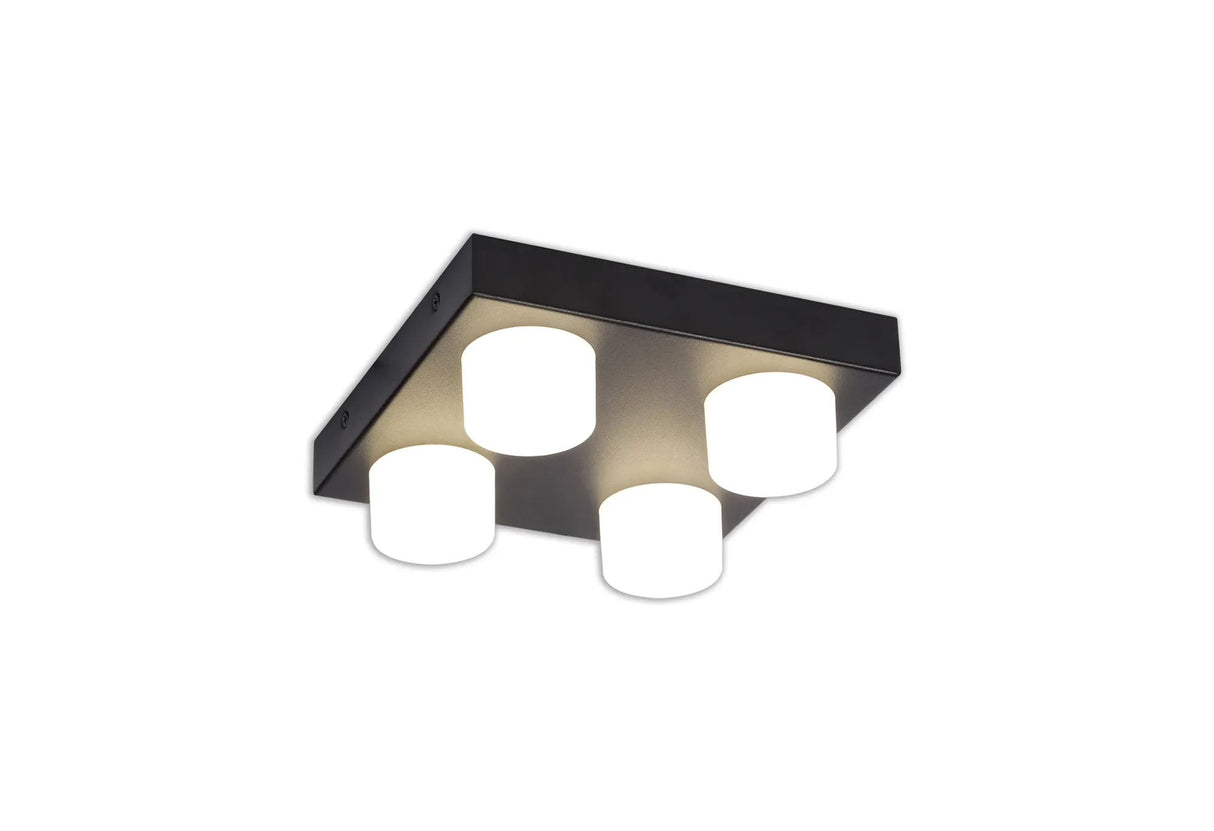 Coady 4 Light Fixed Ceiling, 4 x 5W LED, 4000K, IP44, Sand Black