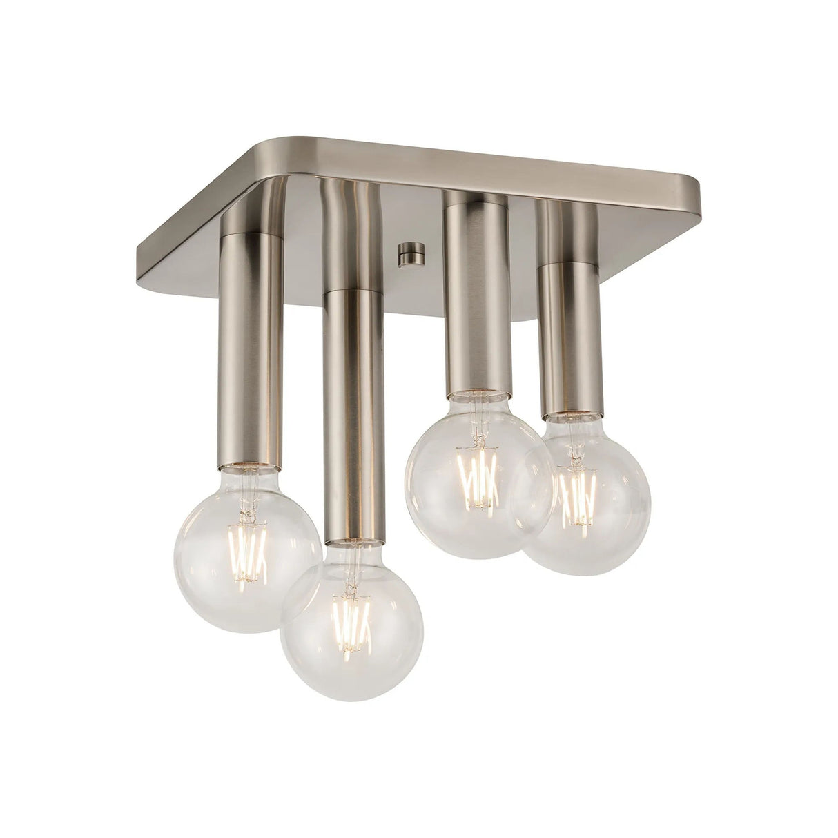 Cohen 4 Light Square Ceiling E27, Satin Nickel