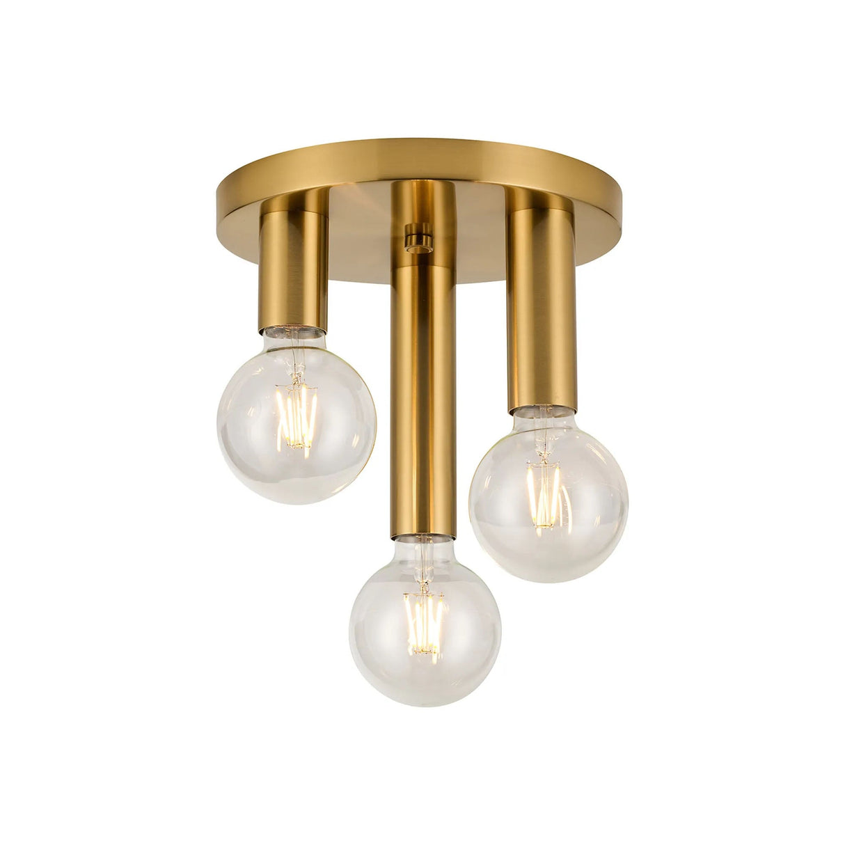 Cohen 3 Light Round Ceiling E27, Antique Gold
