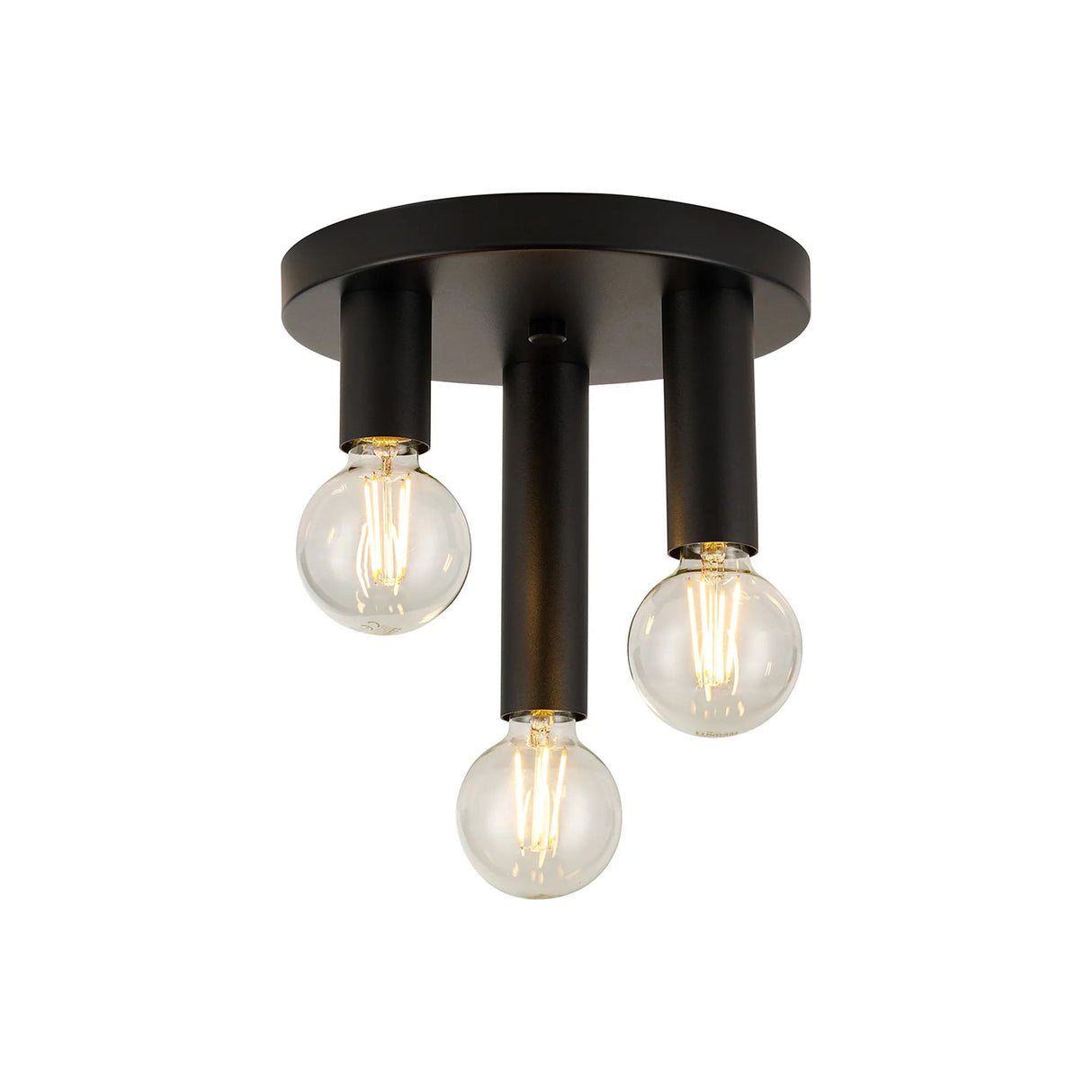 Cohen 3 Light Round Ceiling E27, Satin Black
