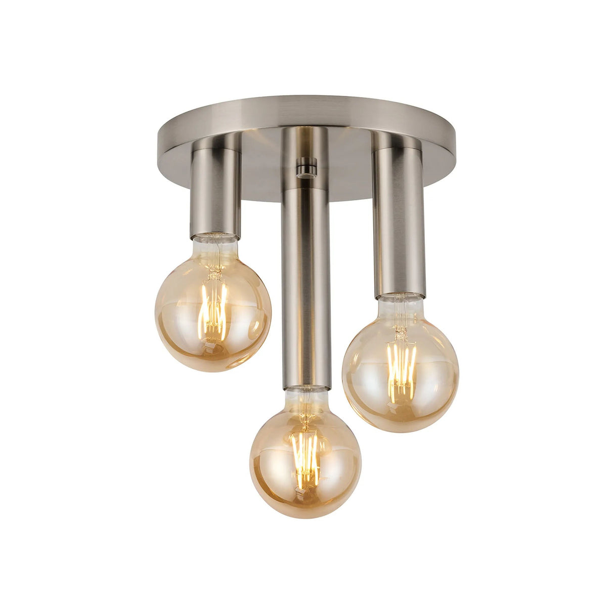 Cohen 3 Light Round Ceiling E27, Satin Nickel