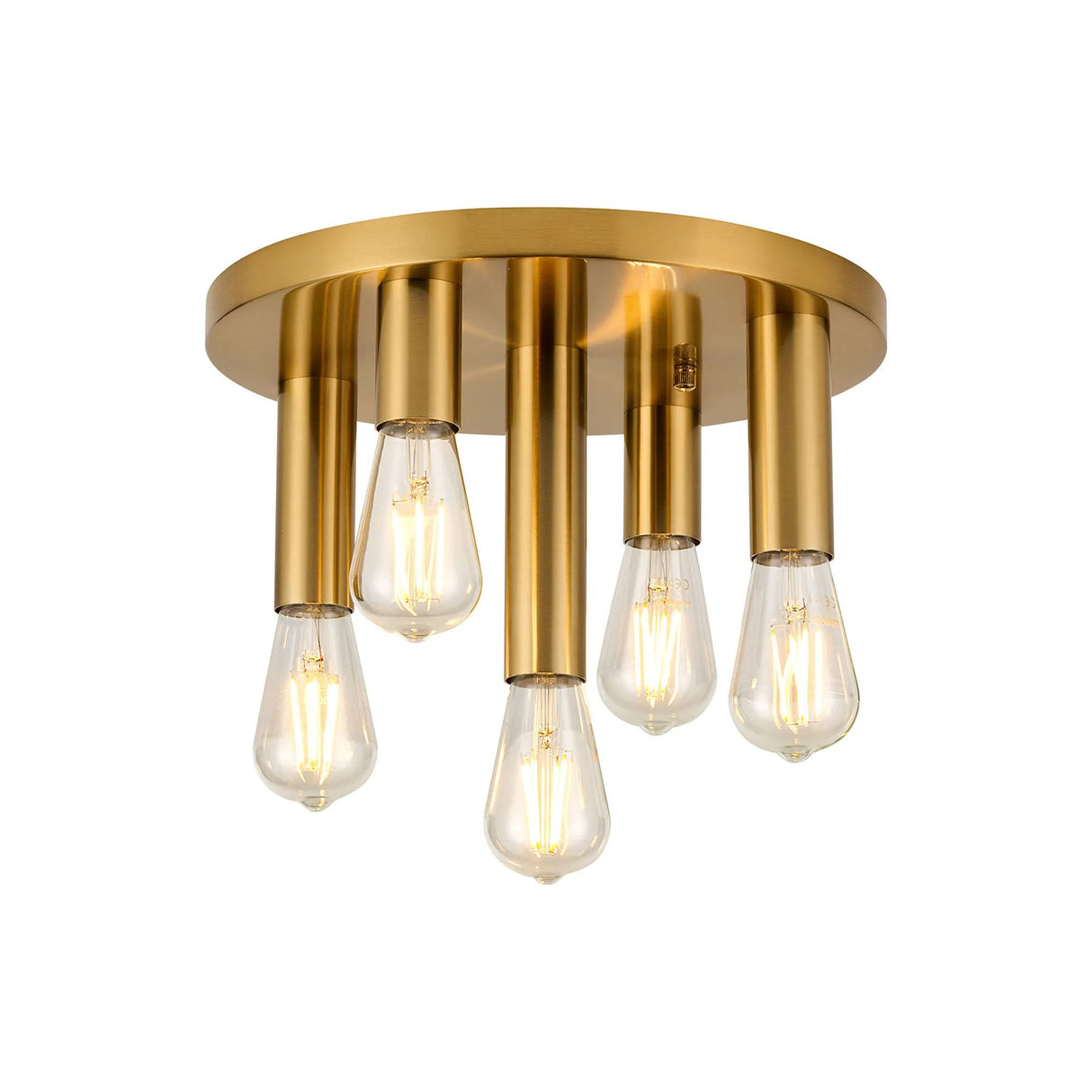 Cohen 5 Light Round Ceiling E27, Antique Gold