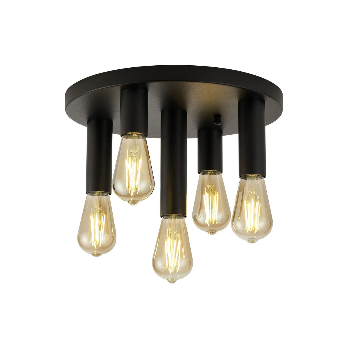 Cohen 5 Light Round Ceiling E27, Satin Black