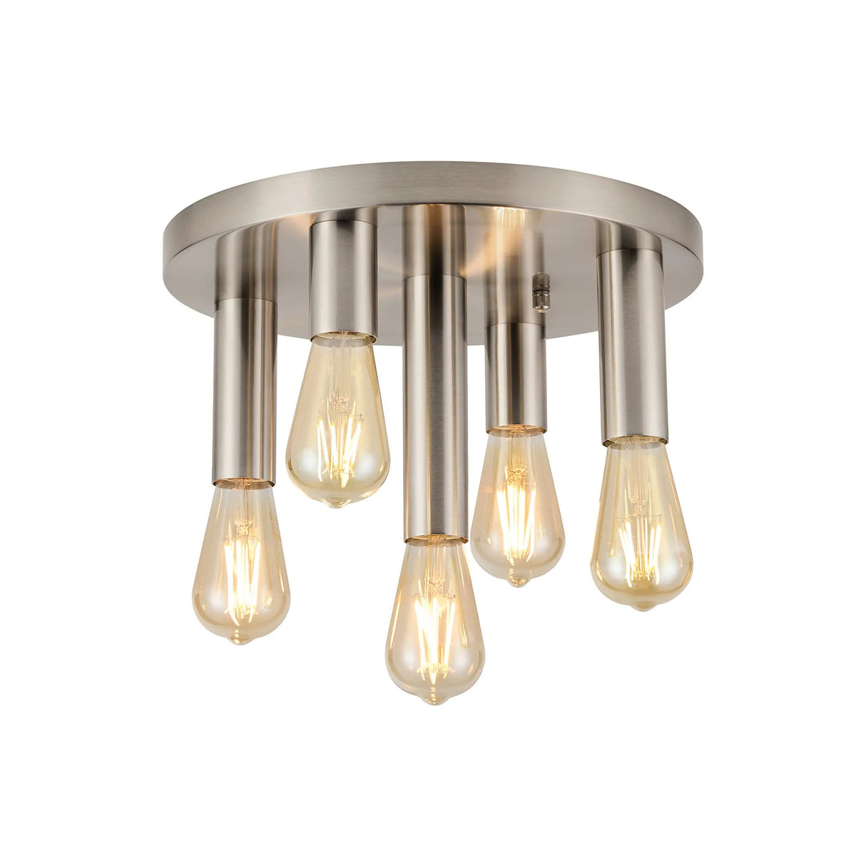 Cohen 5 Light Round Ceiling E27, Satin Nickel