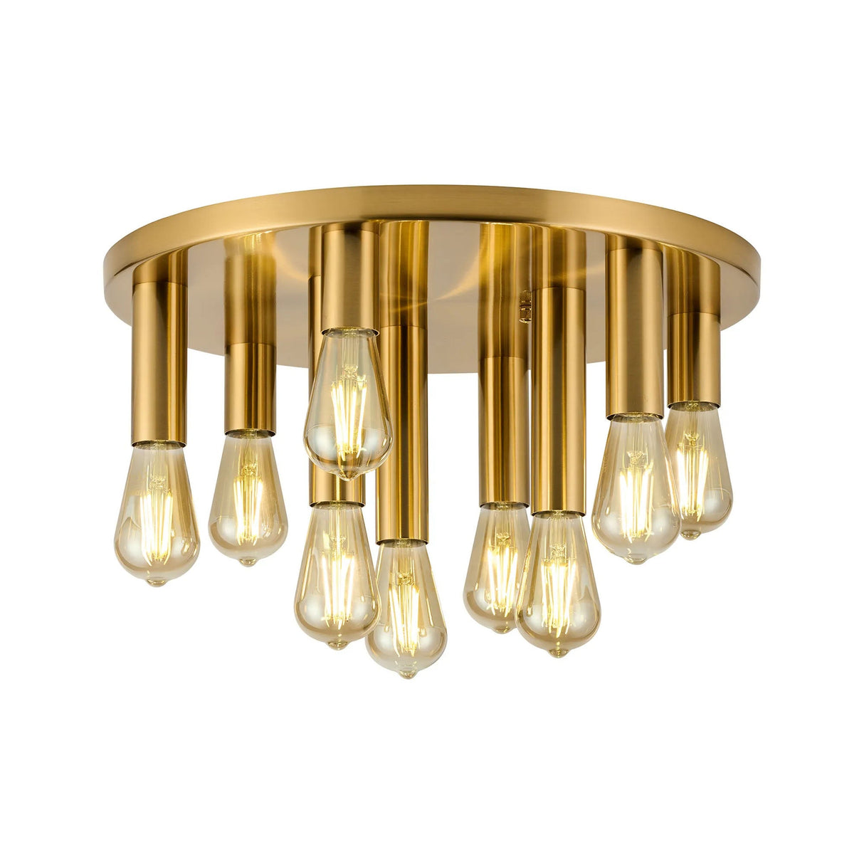 Cohen 9 Light Round Ceiling E27, Antique Gold