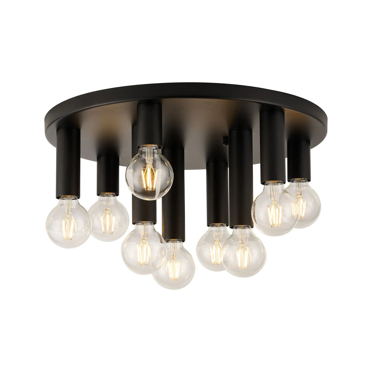 Cohen 9 Light Round Ceiling E27, Satin Black