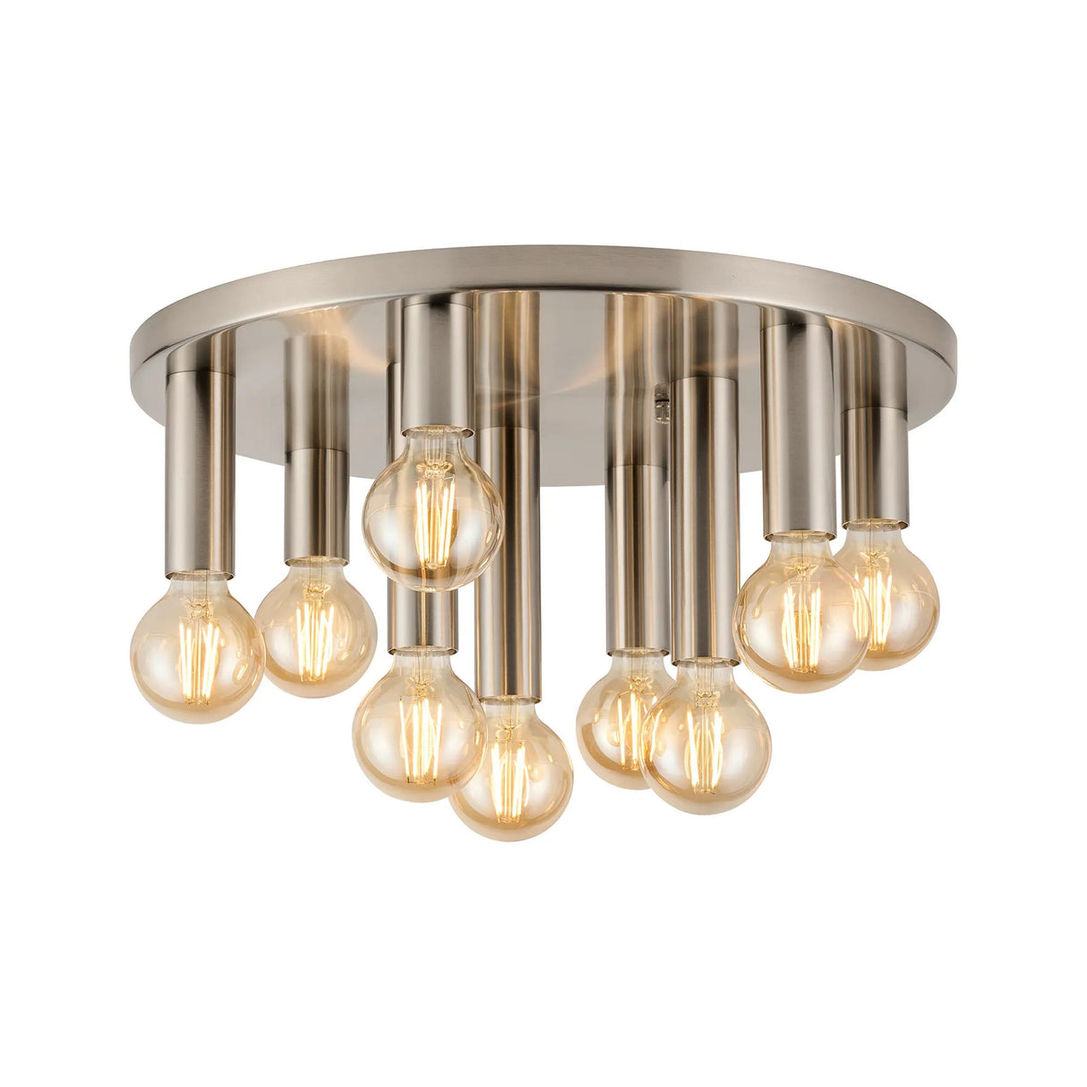 Cohen 9 Light Round Ceiling E27, Satin Nickel