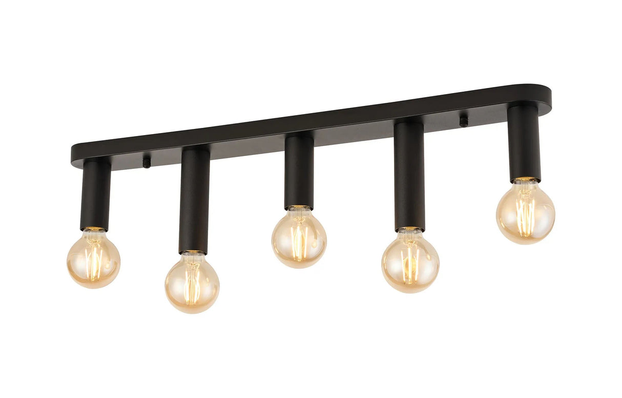 Cohen 5 Light Linear Ceiling E27, Satin Black