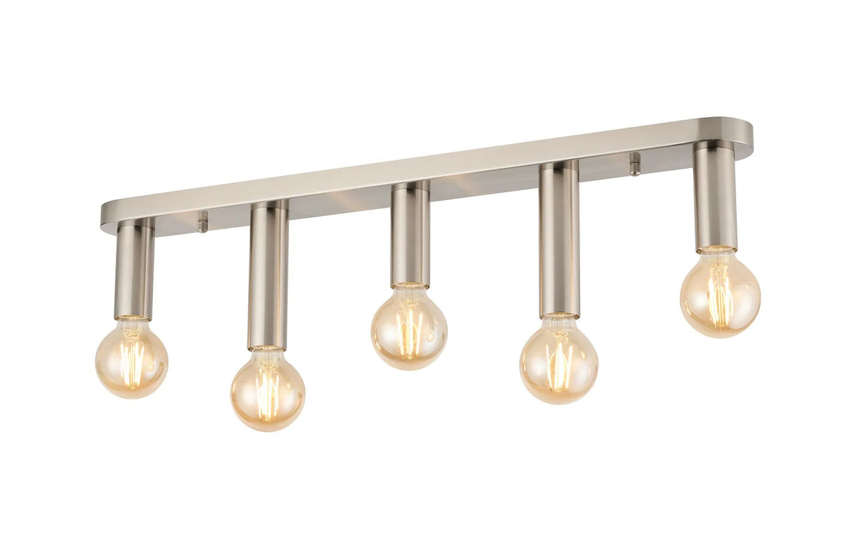 Cohen 5 Light Linear Ceiling E27, Satin Nickel