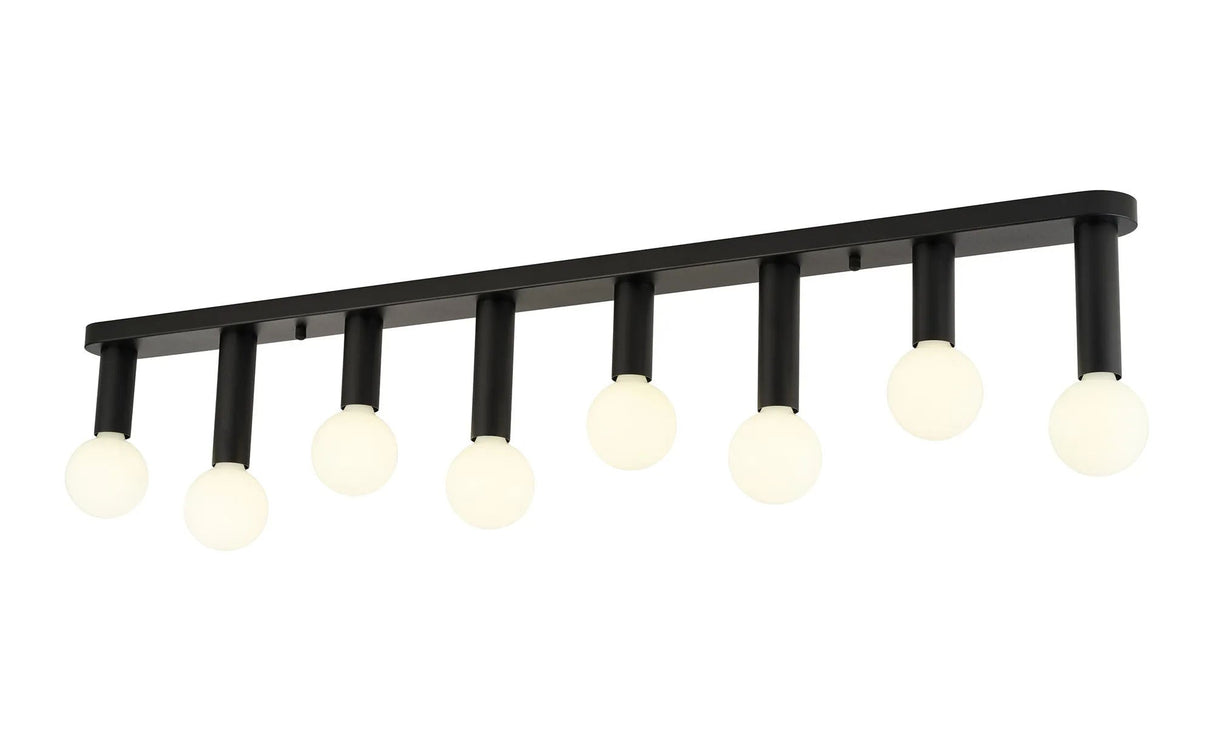 Cohen 8 Light Linear Ceiling E27, Satin Black