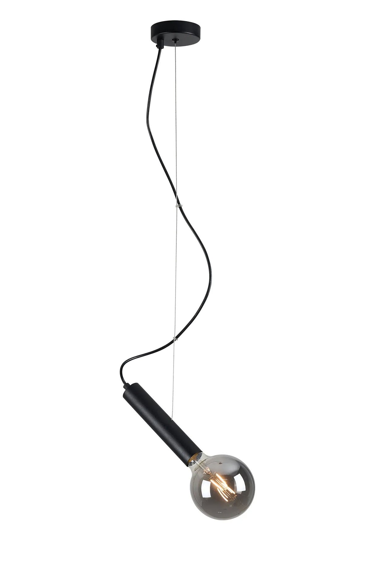 Cohen 1 Light Angled Pendant E27, Satin Black