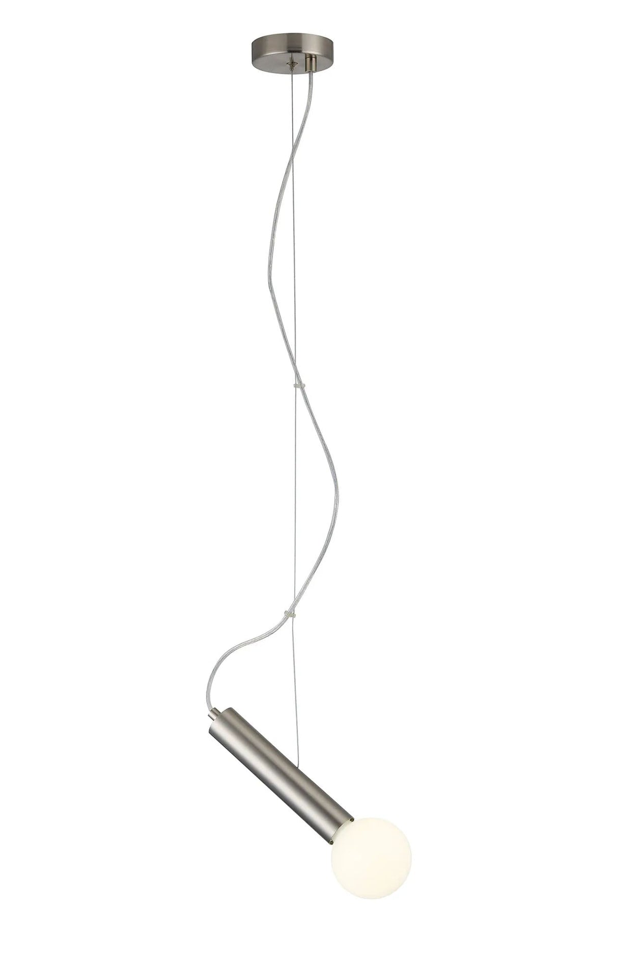 Cohen 1 Light Angled Pendant E27, Satin Nickel