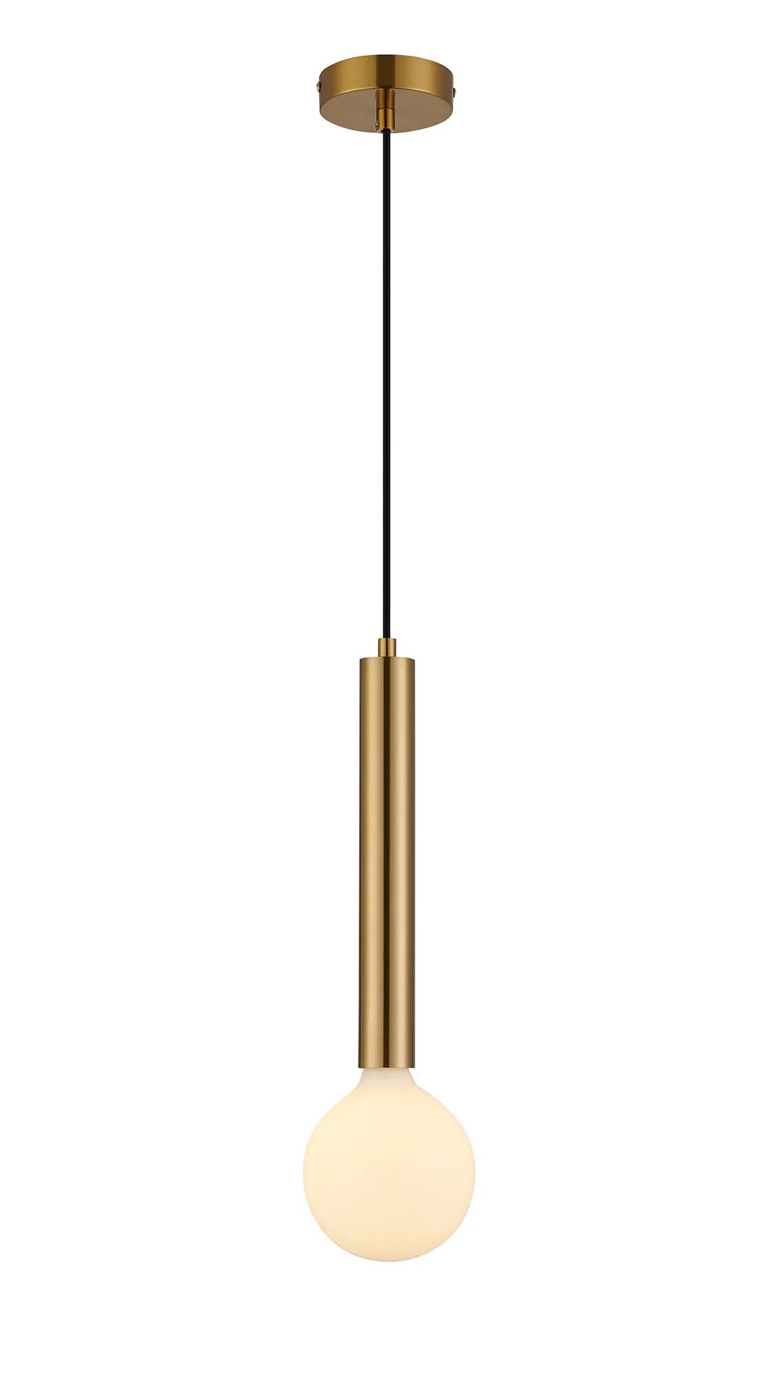 Cohen 1 Light Vertical Pendant E27, Antique Gold