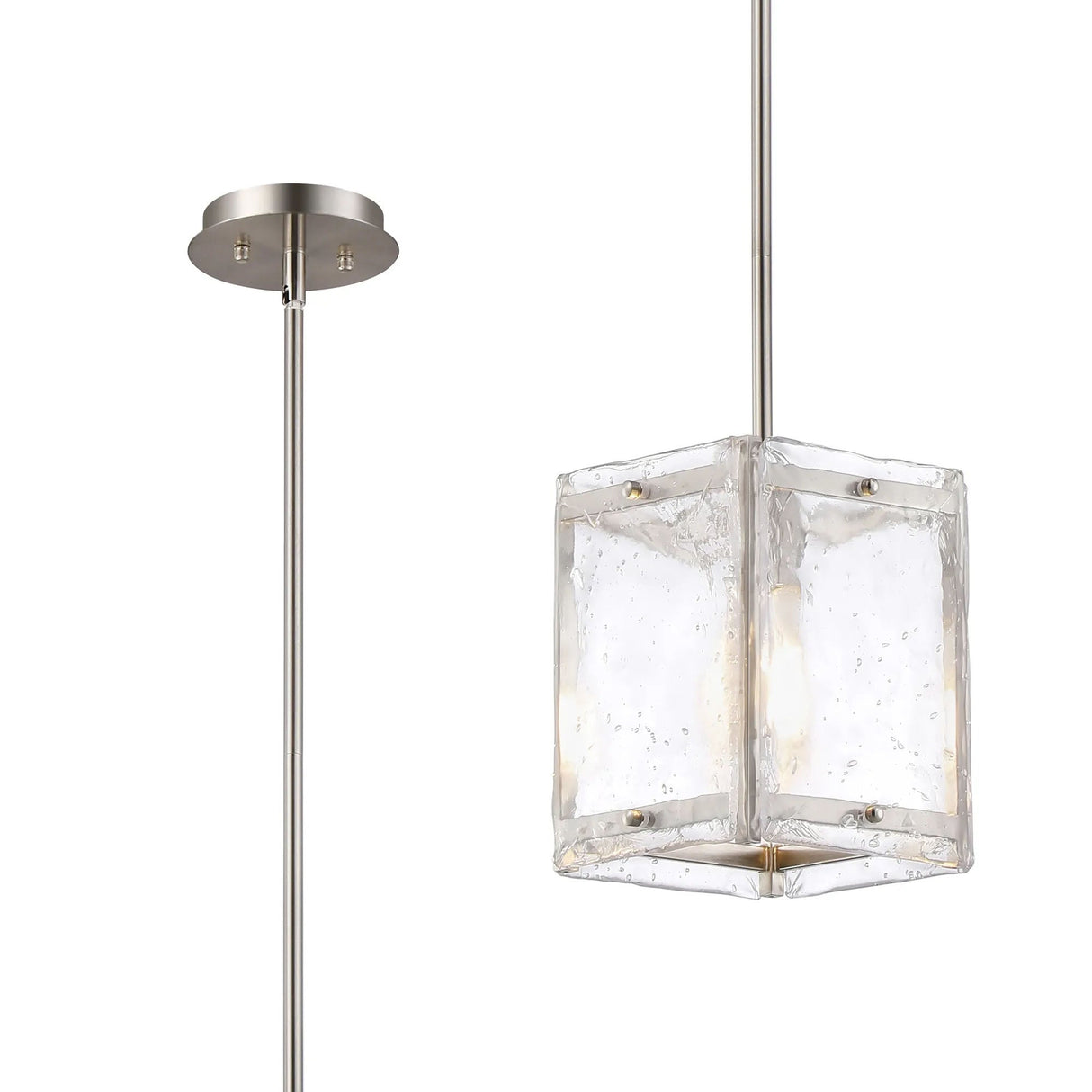 Cooper Multi Height Pendant/Semi Flush, 1 x E27, Satin Nickel