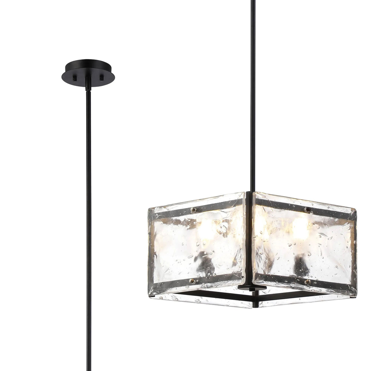 Cooper Multi Height Pendant/Semi Flush, 4 x E27, Matt Black