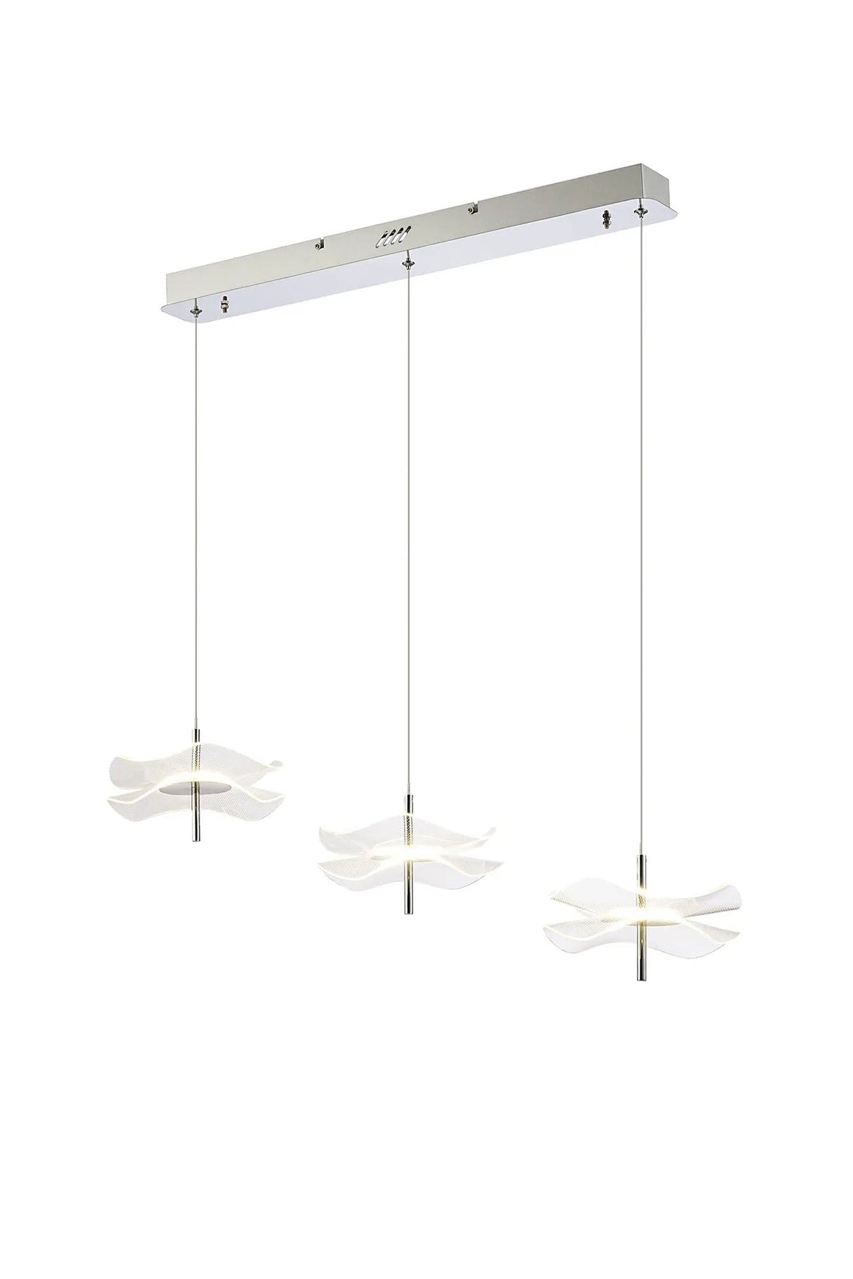Corner Linear Pendant, 3 x 6W LED, 4000K, Polished Chrome