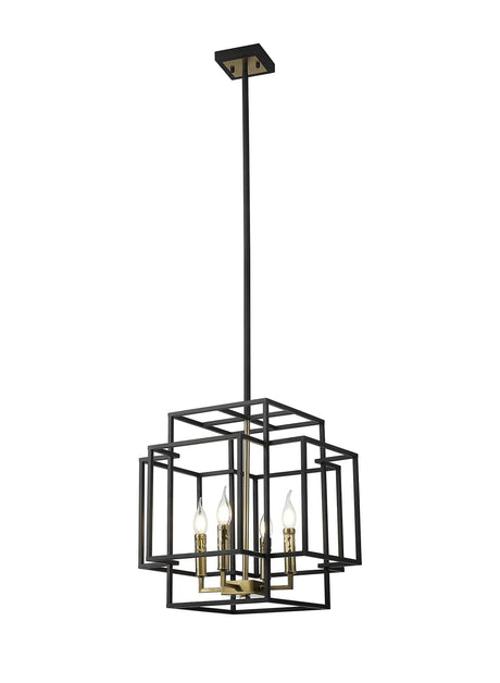 Coton Multi Height Pendant, 4 x E14, Black/Gold