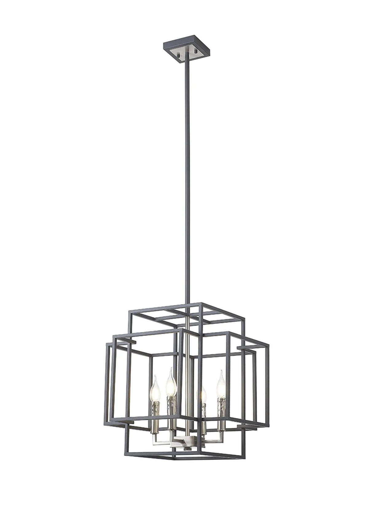 Coton Multi Height Pendant, 4 x E14, Anthracite/Satin Nickel
