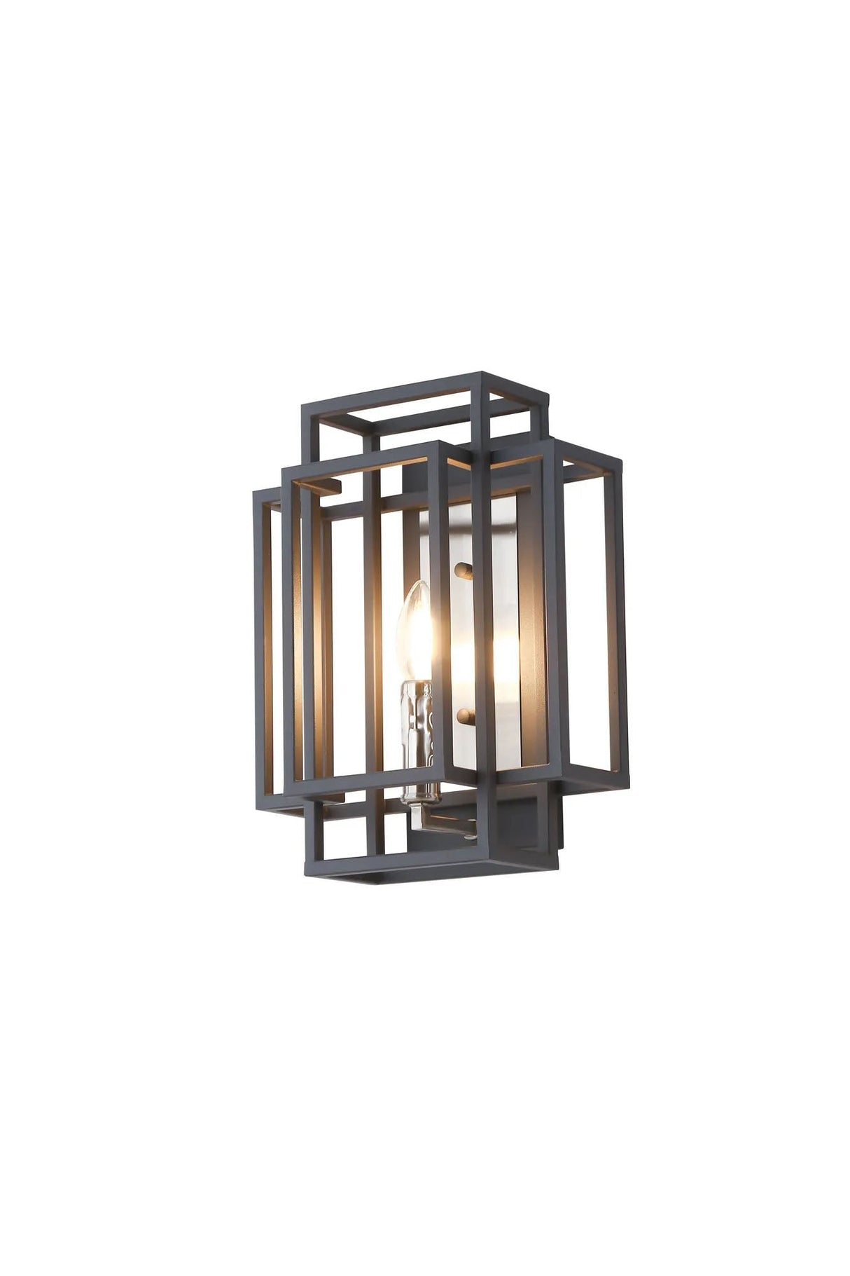 Coton Wall Lamp 1 x E14, Anthracite/Satin Nickel