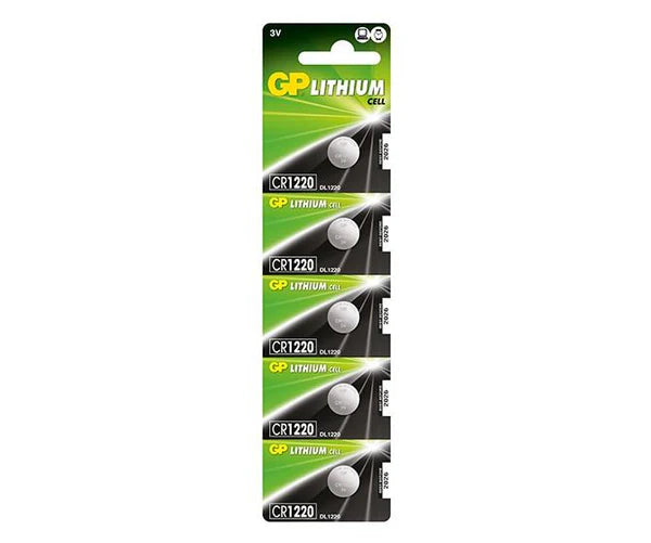 GP Lithium Coin Batteries CR1220 - 5 Pack