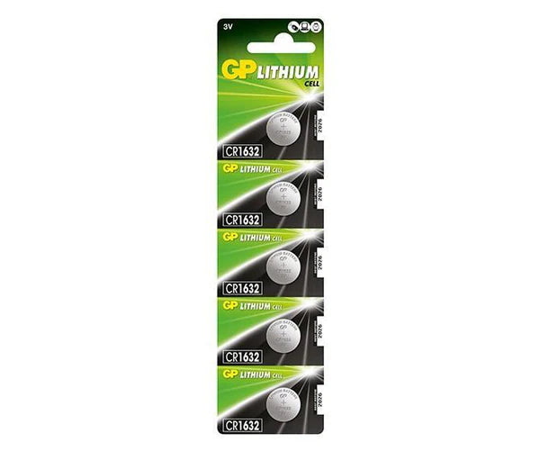 GP Lithium Coin Batteries CR1632 - 5 Pack