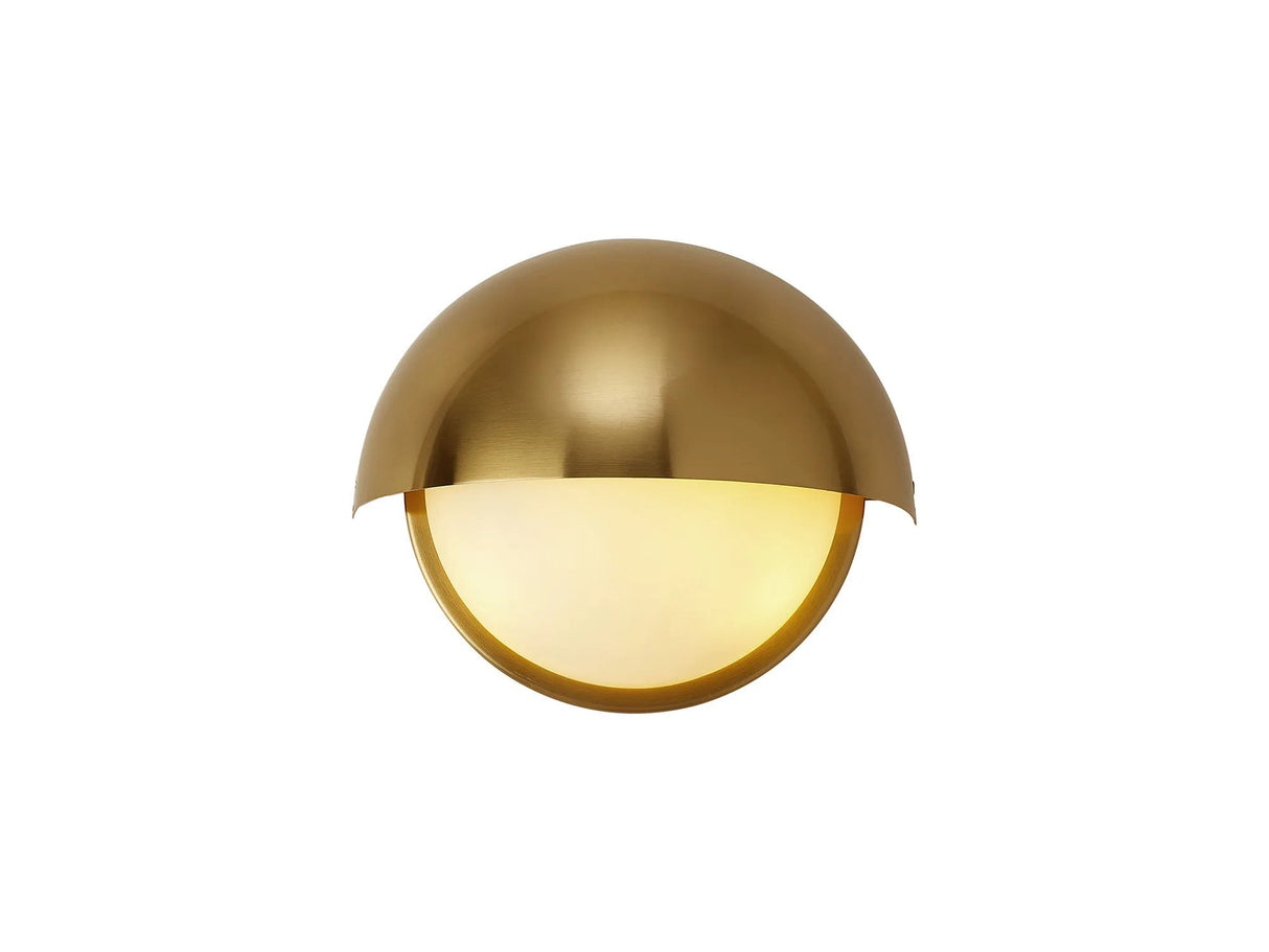 Diamond Wall Light, 2 x E14, IP54 (Indoor Use Only), Brass/Opal Glass