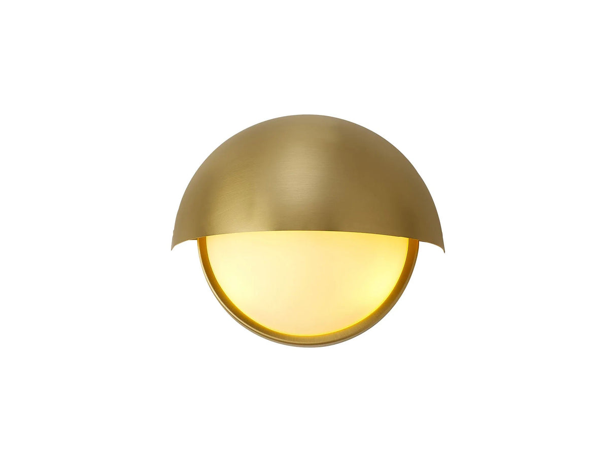 Diamond Wall Light, 2 x E14, IP54 (Indoor Use Only), Satin Gold/Opal Glass