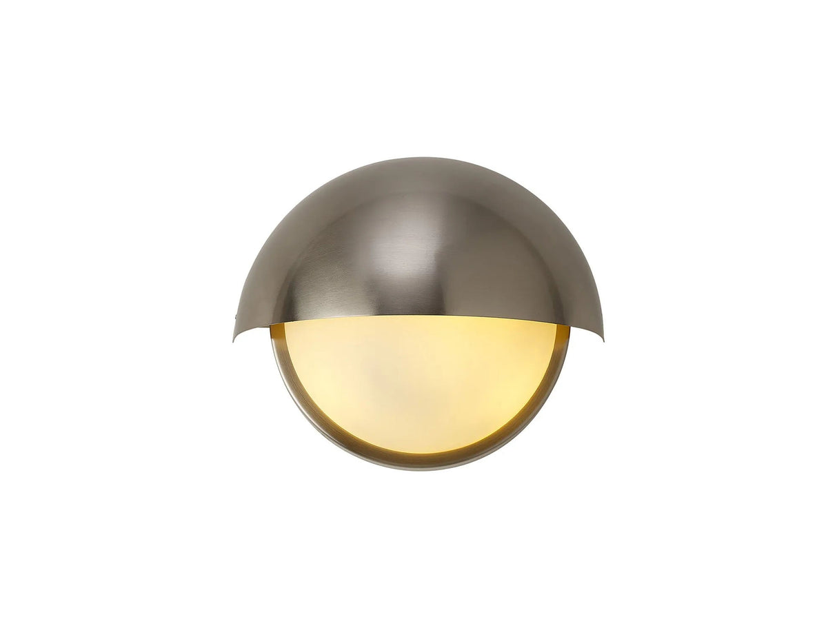 Diamond Wall Light, 2 x E14, IP54 (Indoor Use Only), Satin Nickel/Opal Glass