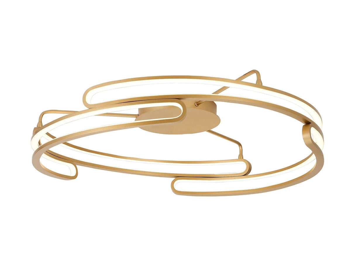 Dossena 80cm Ceiling, 3 Step Dimming, 70W LED, 3000K, 5500lm, Brushed Gold, 3yrs Warranty