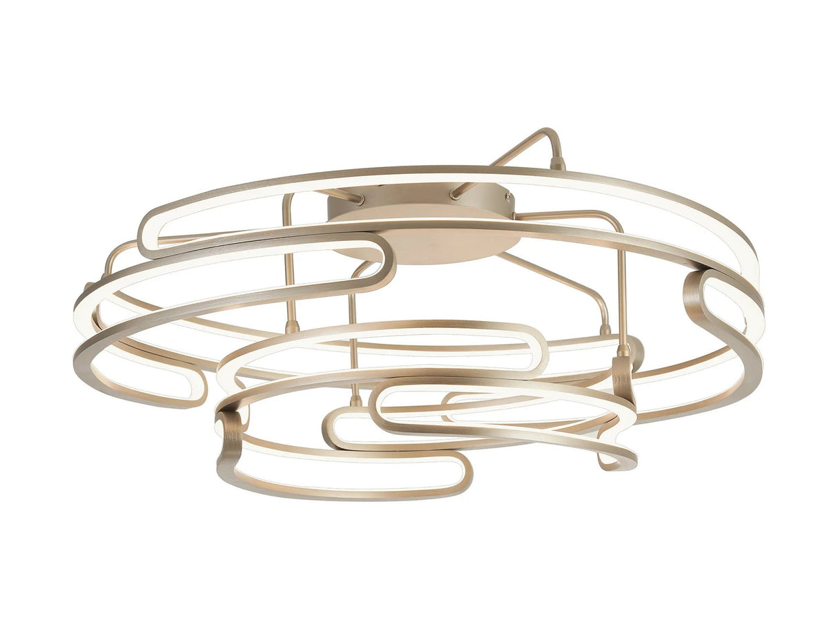 Dossena 79cm 2 Tier Ceiling, 3 Step Dimming, 114W LED, 3000K, 8200lm, Matt Satin Nickel, 3yrs Warranty