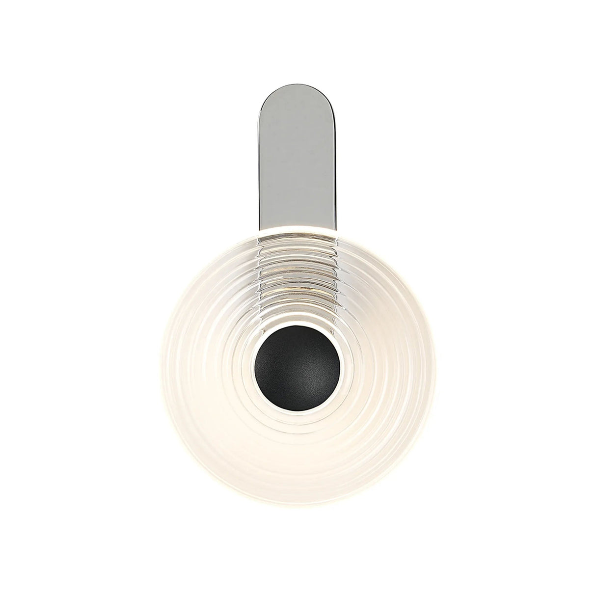 Douglas Wall Lamp, 1 x 7W LED, 3000K, 426lm, Chrome/Clear/Satin Black, 3yrs Warranty