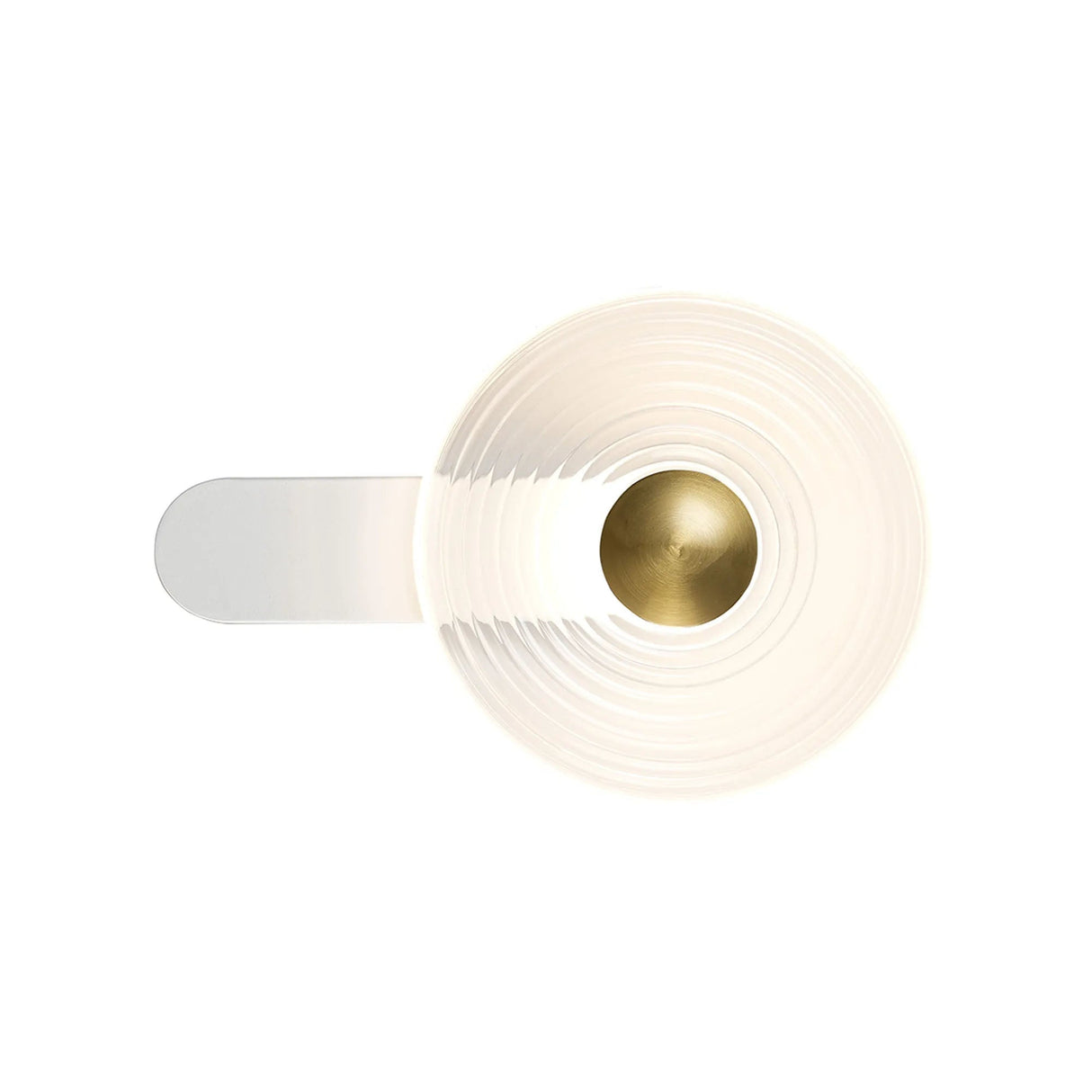 Douglas Wall Lamp,1 x 7W LED, 3000K, 426lm, Satin White/Clear/Brass, 3yrs Warranty