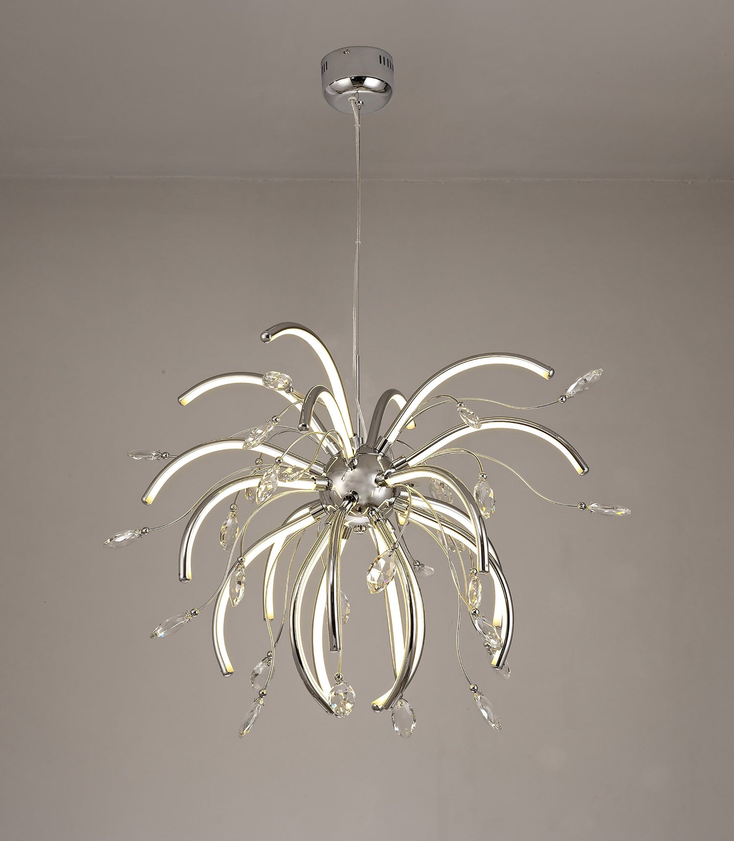 Dyce Large Pendant, 20 x 4.5W LED, 3000K, 2549lm, Polished Chrome, 3yrs Warranty