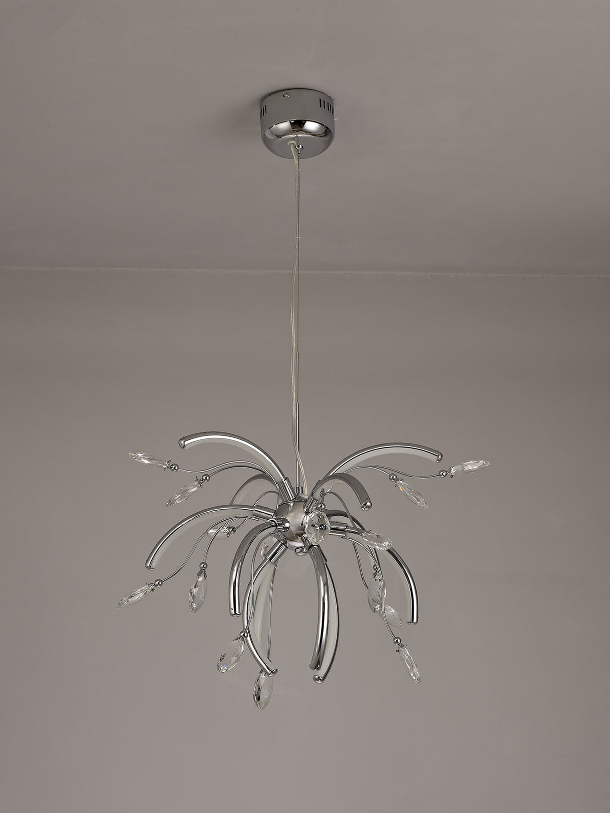 Dyce Medium Pendant, 12 x 2.5W LED, 3000K, 1243lm, Polished Chrome, 3yrs Warranty