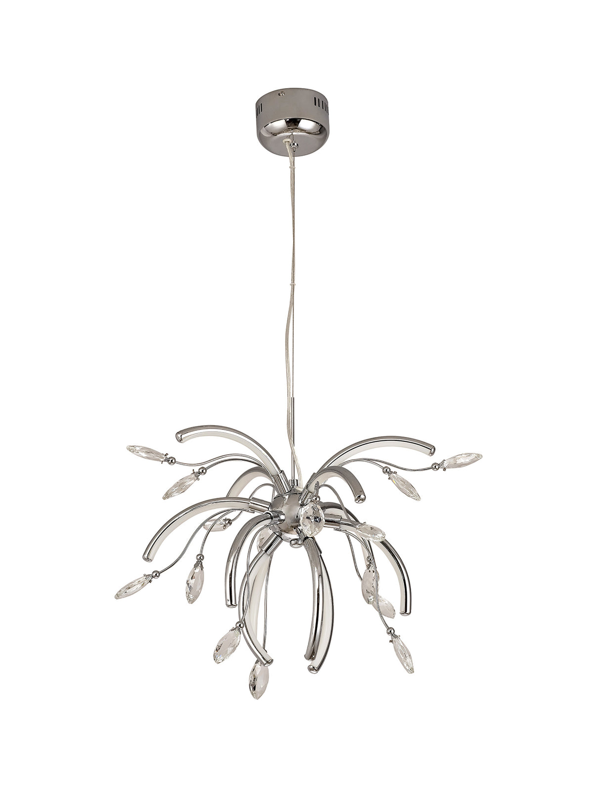Dyce Medium Pendant, 12 x 2.5W LED, 3000K, 1243lm, Polished Chrome, 3yrs Warranty