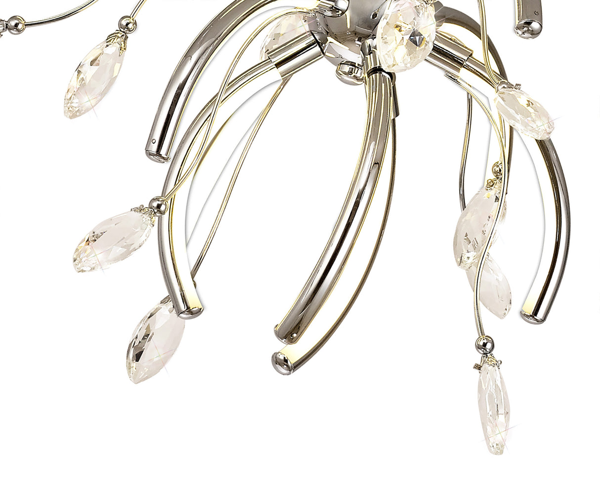 Dyce Medium Pendant, 12 x 2.5W LED, 3000K, 1243lm, Polished Chrome, 3yrs Warranty