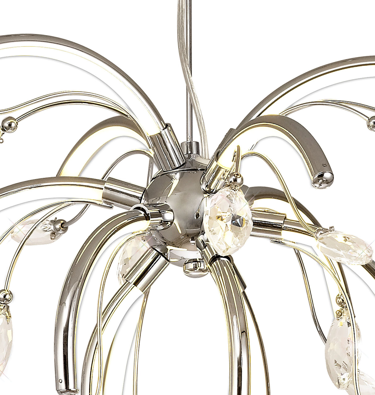 Dyce Medium Pendant, 12 x 2.5W LED, 3000K, 1243lm, Polished Chrome, 3yrs Warranty