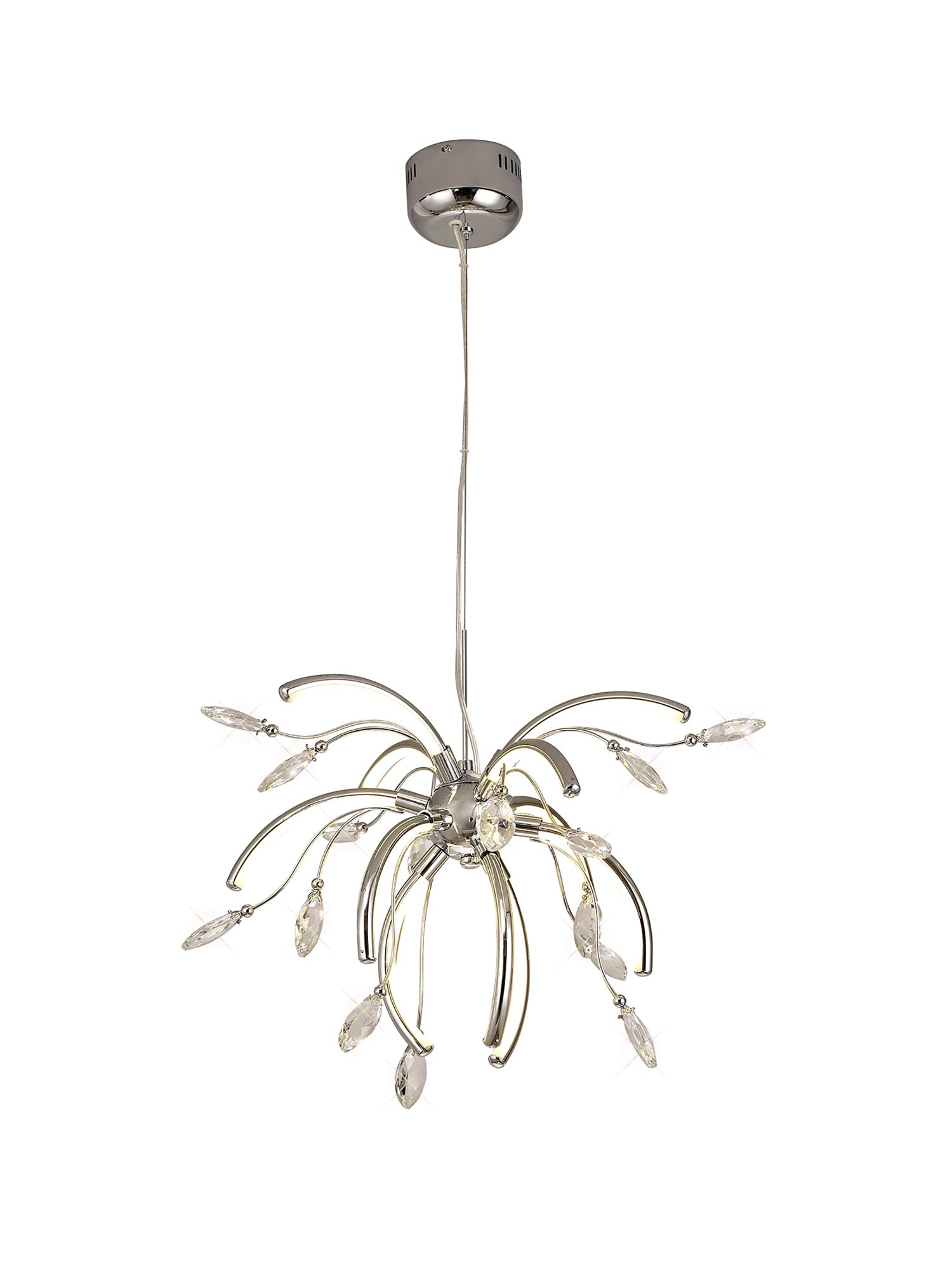 Dyce Medium Pendant, 12 x 2.5W LED, 3000K, 1243lm, Polished Chrome, 3yrs Warranty