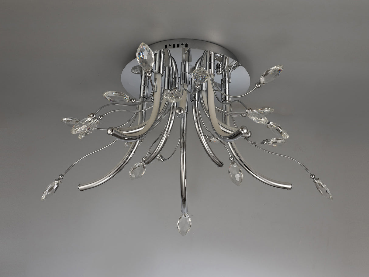 Dyce Medium Celing, 10 x 3.5W LED, 3000K, 1146lm, Polished Chrome, 3yrs Warranty