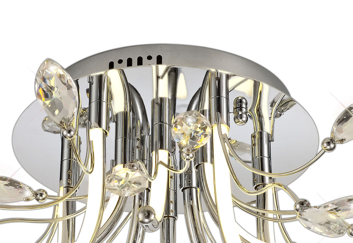 Dyce Medium Celing, 10 x 3.5W LED, 3000K, 1146lm, Polished Chrome, 3yrs Warranty