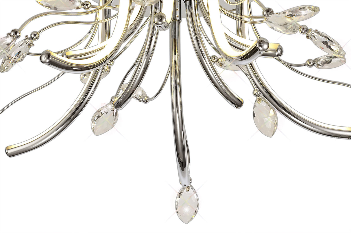 Dyce Medium Celing, 10 x 3.5W LED, 3000K, 1146lm, Polished Chrome, 3yrs Warranty