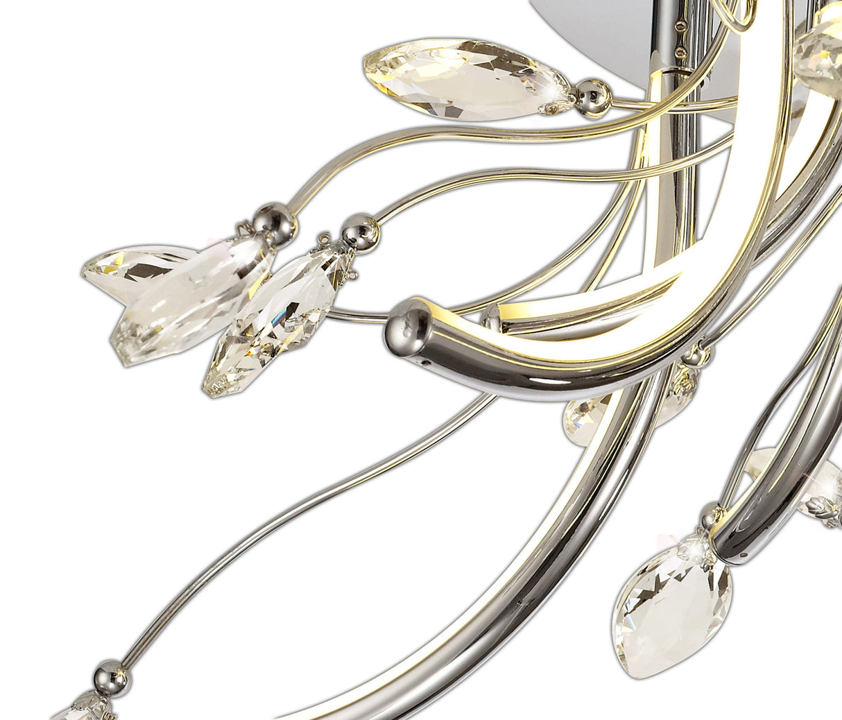 Dyce Medium Celing, 10 x 3.5W LED, 3000K, 1146lm, Polished Chrome, 3yrs Warranty