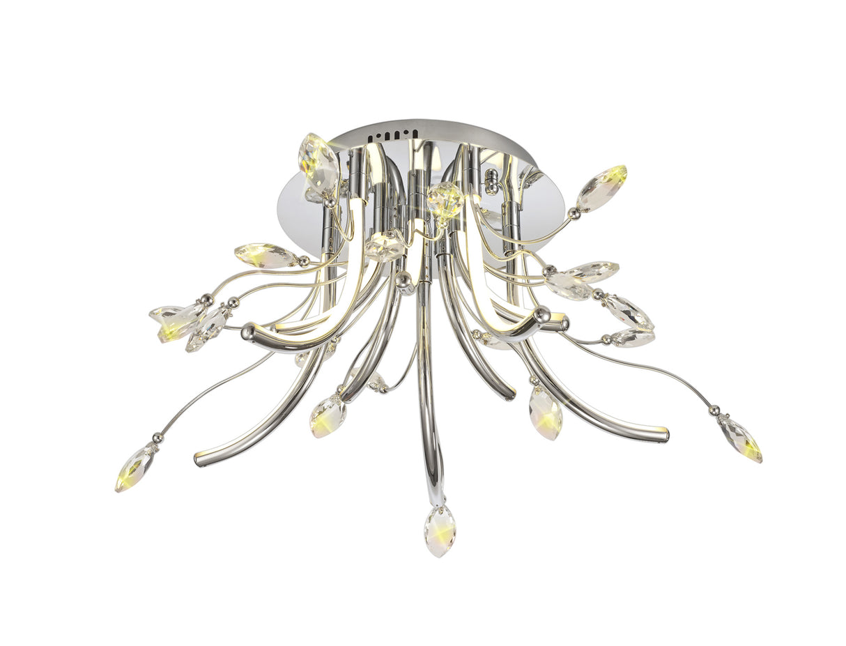 Dyce Medium Celing, 10 x 3.5W LED, 3000K, 1146lm, Polished Chrome, 3yrs Warranty