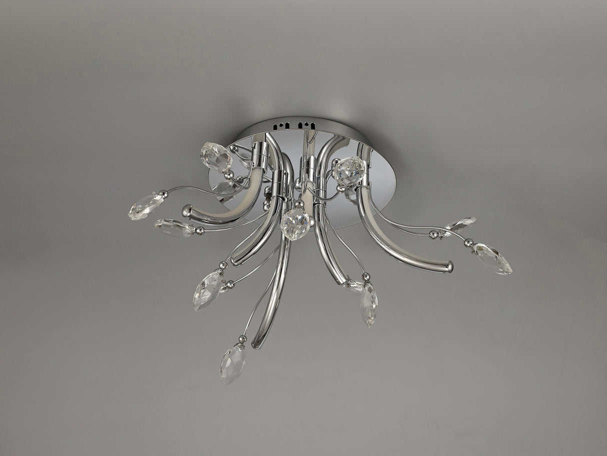 Dyce Small Celing, 6 x 2W LED, 3000K, 580lm, Polished Chrome, 3yrs Warranty