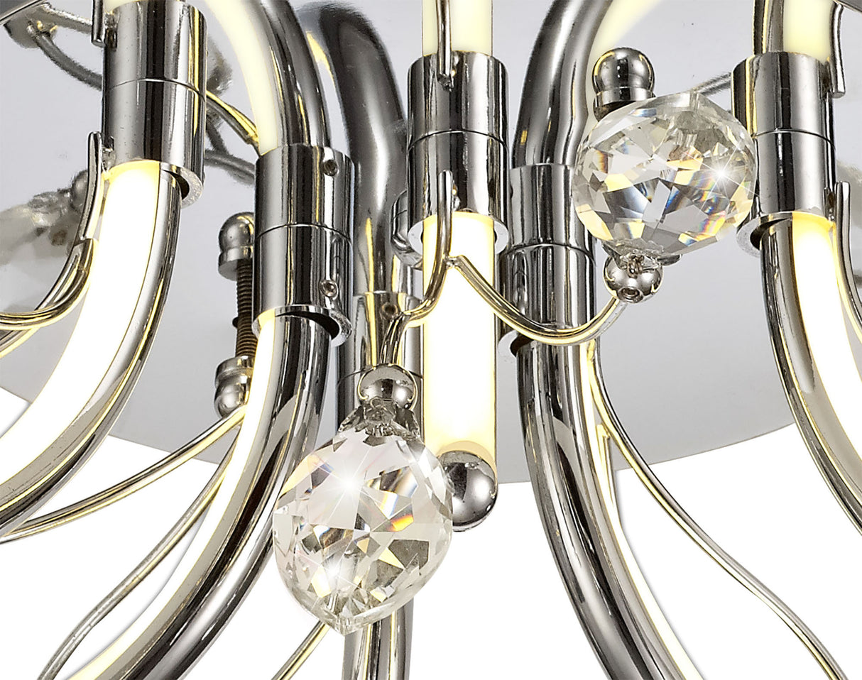 Dyce Small Celing, 6 x 2W LED, 3000K, 580lm, Polished Chrome, 3yrs Warranty