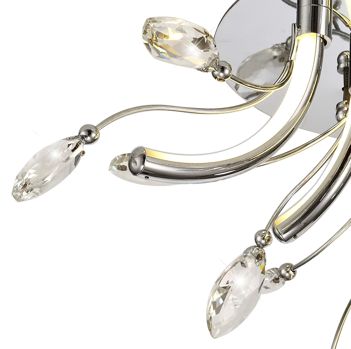 Dyce Small Celing, 6 x 2W LED, 3000K, 580lm, Polished Chrome, 3yrs Warranty