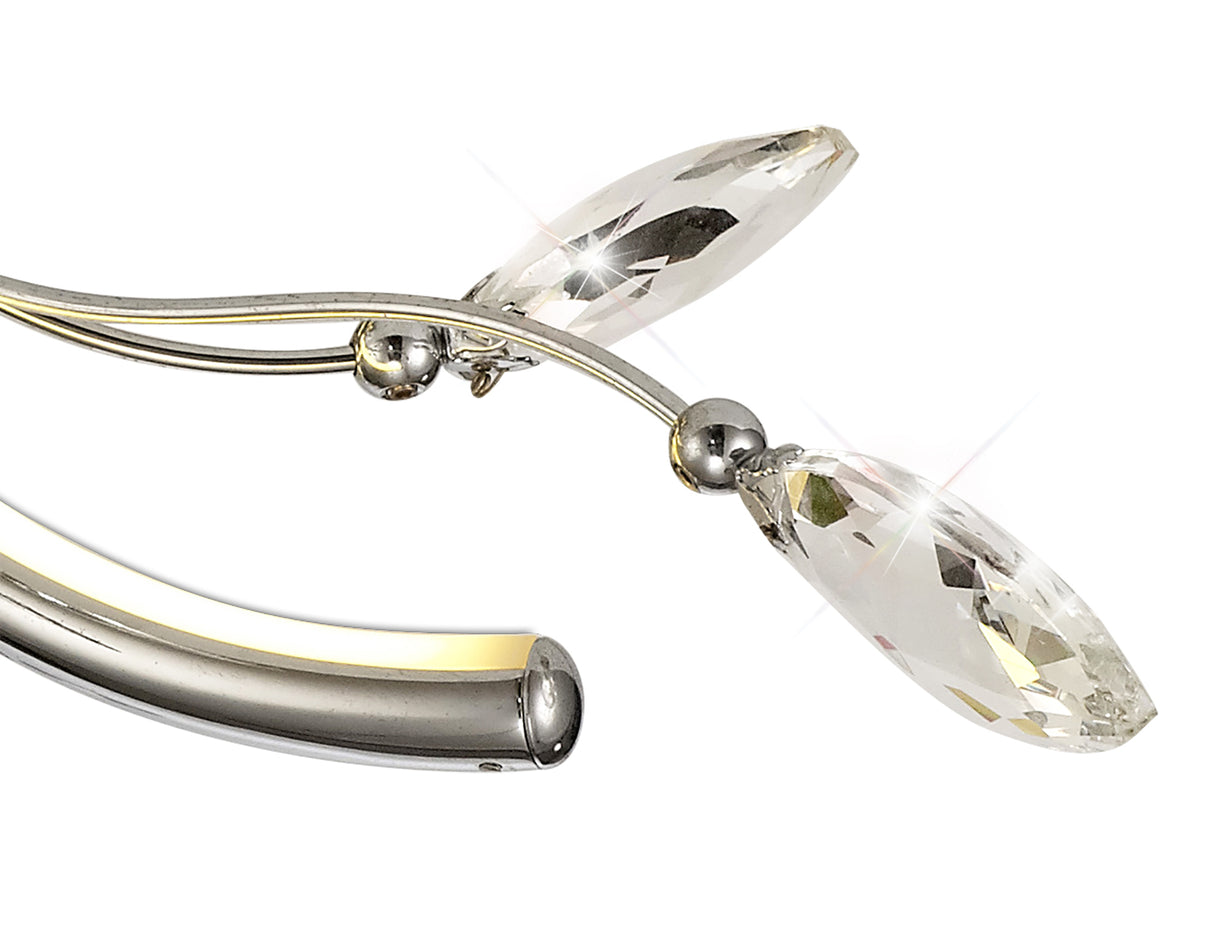 Dyce Small Celing, 6 x 2W LED, 3000K, 580lm, Polished Chrome, 3yrs Warranty