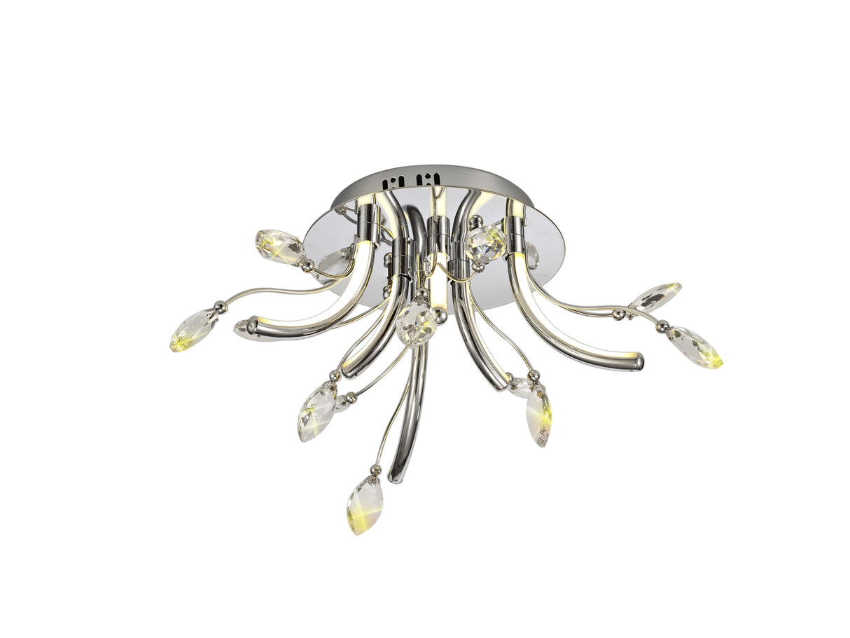 Dyce Small Celing, 6 x 2W LED, 3000K, 580lm, Polished Chrome, 3yrs Warranty